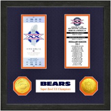 Chicago Bears Super Bowl Ticket Collection Wall Frame Chicago Bears Super Bowl Ticket Collection Wall Frame