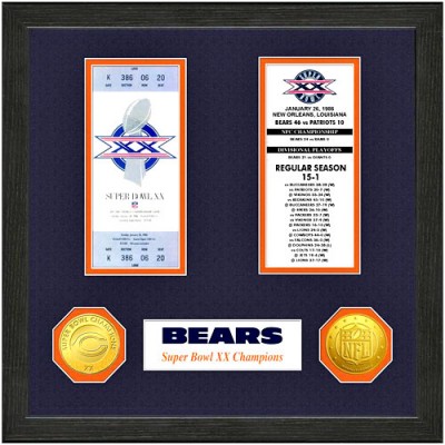 Chicago Bears Super Bowl Ticket Collection Wall Frame