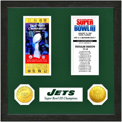 New York Jets Super Bowl Ticket Collection Wall Frame