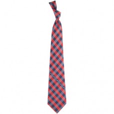 New England Patriots Woven Checkered Tie - Navy Blue/Red