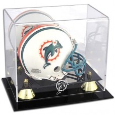Miami Dolphins Fanatics Authentic (1997-2012) Golden Classic Mini Helmet Display Case