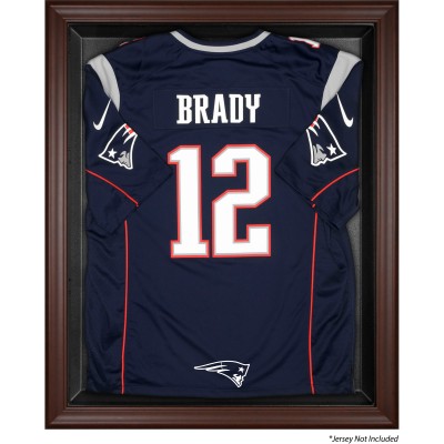 New England Patriots Fanatics Authentic Brown Framed Jersey Logo Display Case