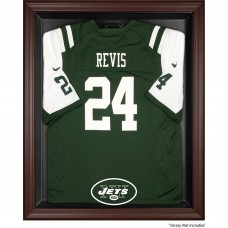 New York Jets Fanatics Authentic Throwback Logo 1998 - 2018 Brown Framed Logo Jersey Display Case New York Jets Fanatics Authentic Throwback Logo 1998 - 2018 Brown Framed Logo Jersey Display Case