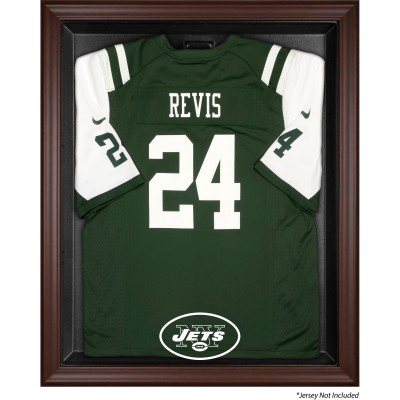 New York Jets Fanatics Authentic Throwback Logo 1998 - 2018 Brown Framed Logo Jersey Display Case