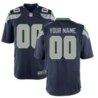 Подростковая Seattle Seahawks Nike College Navy Custom Game Jersey