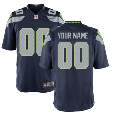 Подростковая Seattle Seahawks Nike College Navy Custom Game Jersey