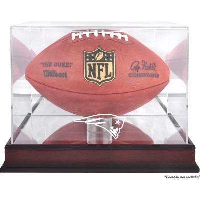 New England Patriots Fanatics Authentic Mahogany Football Logo Display Case with Mirror Back