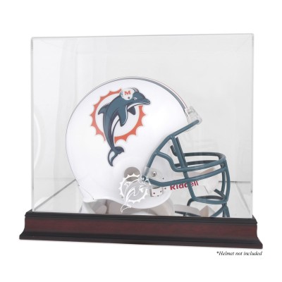 Miami Dolphins Fanatics Authentic Mahogany Helmet Logo Display Case with Mirror Back