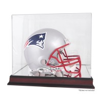 New England Patriots Fanatics Authentic Mahogany Helmet Logo Display Case with Mirror Back