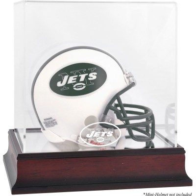 New York Jets Fanatics Authentic Throwback Logo 1998 - 2018 Mahogany Logo Mini Helmet Display Case