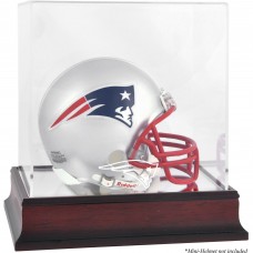 New England Patriots Fanatics Authentic Mahogany Logo Mini Helmet Display Case