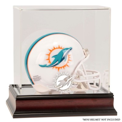 Miami Dolphins Fanatics Authentic (2013-Present) Mahogany Mini Helmet Display Case