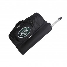 New York Jets MOJO 27 2-Wheel Drop Bottom Rolling Duffel Bag - Black
