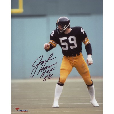 Autographed Pittsburgh Steelers Jack Ham Fanatics Authentic 8 x 10 Pointing Photograph with HOF 1988 Inscription