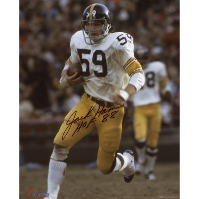 Autographed Pittsburgh Steelers Jack Ham Fanatics Authentic 8 x 10 Run With Ball Photograph with HOF 1988 Inscription