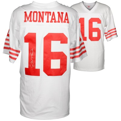 Autographed San Francisco 49ers Joe Montana Fanatics Authentic White Mitchell & Ness Replica Jersey
