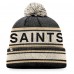 Шапка с помпоном New Orleans Saints Fanatics Black Heritage Cuffed Knit