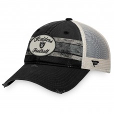 Las Vegas Raiders Heritage Trucker Adjustable Hat -  Black/Natural