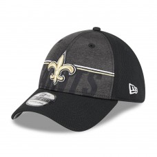 Бейсболка New Orleans Saints New Era Black 2023 NFL Training Camp 39THIRTY Flex