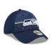 Бейсболка Seattle Seahawks New Era Navy 2023 NFL Training Camp 39THIRTY