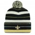 Шапка с помпоном New Orleans Saints 47 Black Powerline Cuffed Knit