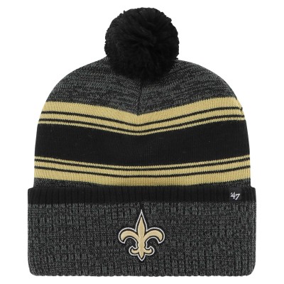 Шапка с помпоном New Orleans Saints 47 Black Fadeout Cuffed Knit