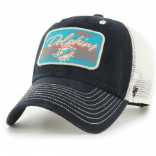 Miami Dolphins 47  Five Point Trucker Clean Up Adjustable Hat - Black/Natural