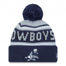 Шапка с помпоном Dallas Cowboys New Era Navy Retro Joe Main