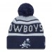 Шапка с помпоном Dallas Cowboys New Era Navy Retro Joe Main