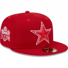 Бейсболка Dallas Cowboys New Era Scarlet Super Bowl XXVII Main Patch 59FIFTY
