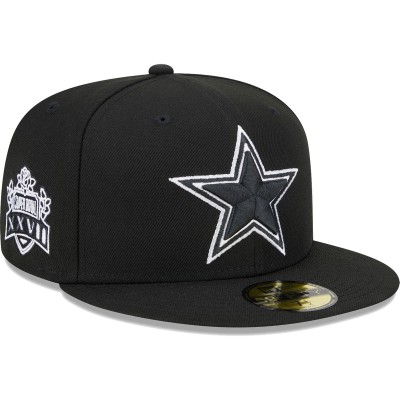 Бейсболка Dallas Cowboys New Era Black Main Patch 59FIFTY