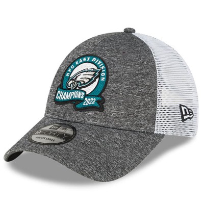 Бейсболка Philadelphia Eagles New Era 2022 NFC East Division Champions Locker Room 9FORTY - Heather Gray