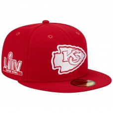 Бейсболка Kansas City Chiefs New Era Scarlet Super Bowl LIV Main Patch 59FIFTY