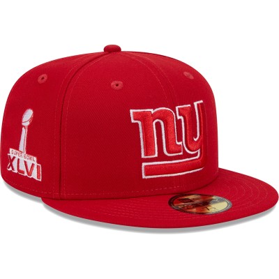 Бейсболка New York Giants New Era Scarlet Super Bowl XLVI Main Patch 59FIFTY
