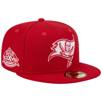 Бейсболка Tampa Bay Buccaneers New Era Super Bowl XXXVII Main Patch 59FIFTY - Scarlet