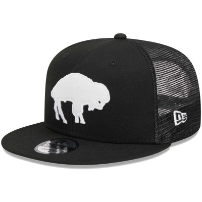 Бейсболка Buffalo Bills New Era Black Throwback Main Trucker 9FIFTY Snapback