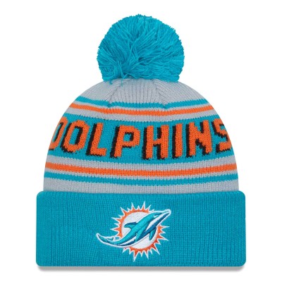 Шапка с помпоном Miami Dolphins New Era Aqua Main