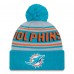 Шапка с помпоном Miami Dolphins New Era Aqua Main