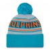 Шапка с помпоном Miami Dolphins New Era Aqua Main