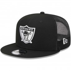 Бейсболка Las Vegas Raiders New Era Black Throwback Main Trucker 9FIFTY Snapback