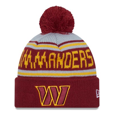 Шапка с помпоном Washington Commanders New Era  Main Cuffed Knit - Burgundy