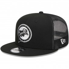 Бейсболка Miami Dolphins New Era Black Throwback Main Trucker 9FIFTY Snapback