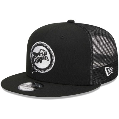 Бейсболка Miami Dolphins New Era Black Throwback Main Trucker 9FIFTY Snapback