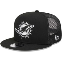 Бейсболка Miami Dolphins New Era Black Main Trucker 9FIFTY Snapback