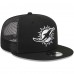 Бейсболка Miami Dolphins New Era Black Main Trucker 9FIFTY Snapback