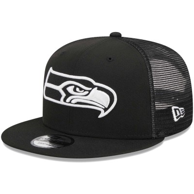 Бейсболка Seattle Seahawks New Era Black Main Trucker 9FIFTY Snapback