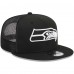 Бейсболка Seattle Seahawks New Era Black Main Trucker 9FIFTY Snapback