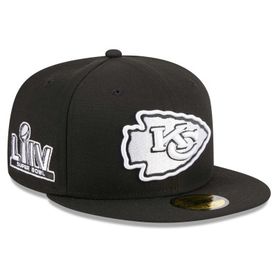 Бейсболка Kansas City Chiefs New Era Black Main Patch 59FIFTY