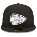 Бейсболка Kansas City Chiefs New Era Black Main Patch 59FIFTY