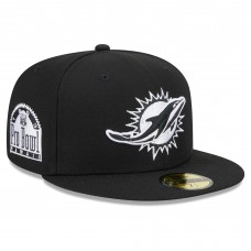 Бейсболка Miami Dolphins New Era Black Main Patch 59FIFTY Fitted